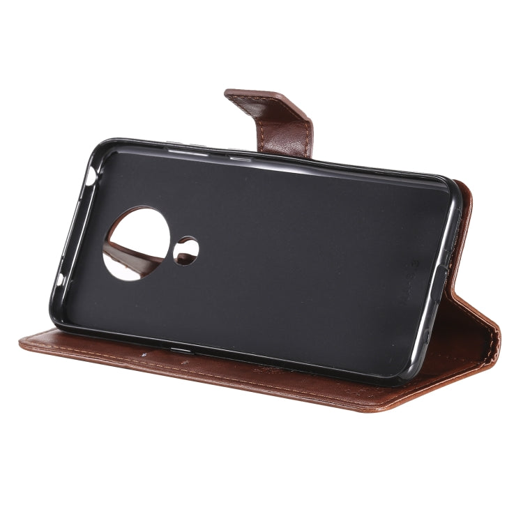 For Nokia 5.3 Tree & Cat Pattern Pressed Printing Horizontal Flip PU Leather Case with Holder & Card Slots & Wallet & Lanyard