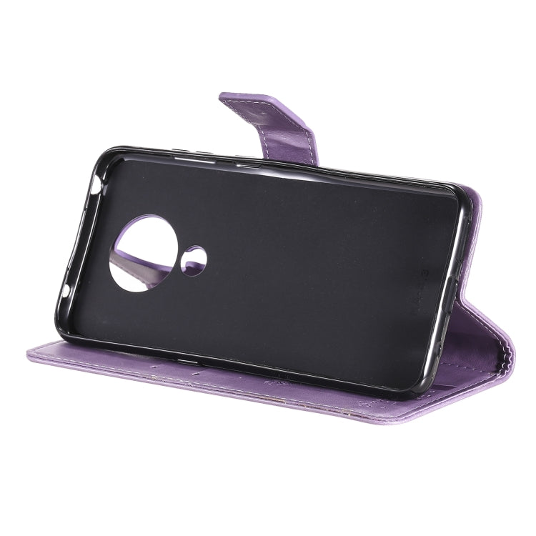 For Nokia 5.3 Tree & Cat Pattern Pressed Printing Horizontal Flip PU Leather Case with Holder & Card Slots & Wallet & Lanyard