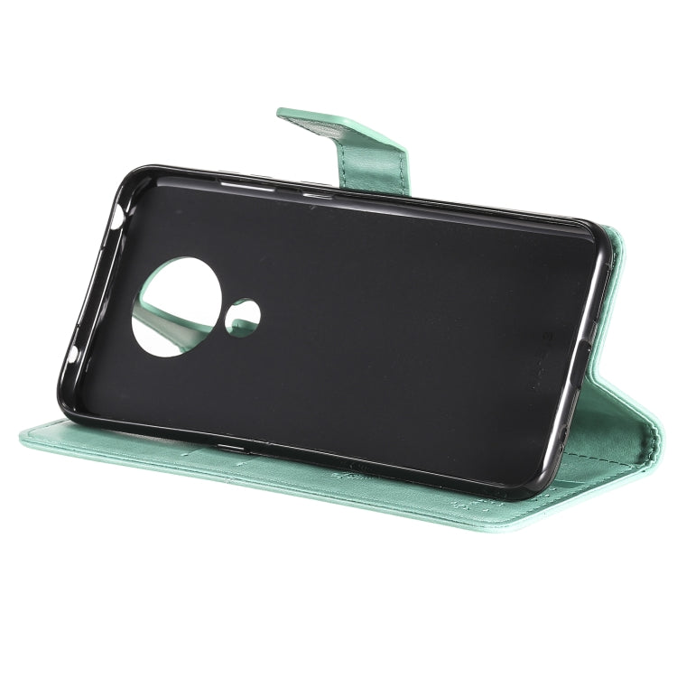 For Nokia 5.3 Tree & Cat Pattern Pressed Printing Horizontal Flip PU Leather Case with Holder & Card Slots & Wallet & Lanyard