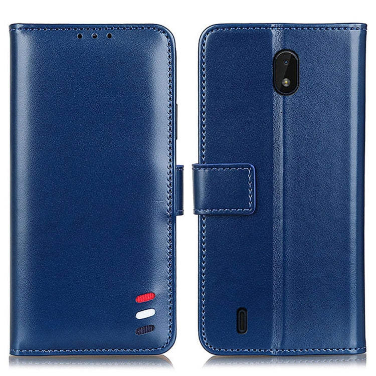 For Nokia C01 Plus 3-Color Pearl Texture Magnetic Buckle Horizontal Flip PU Leather Case with Card Slots & Wallet & Holder