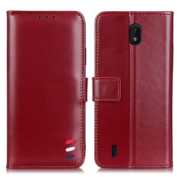 For Nokia C01 Plus 3-Color Pearl Texture Magnetic Buckle Horizontal Flip PU Leather Case with Card Slots & Wallet & Holder