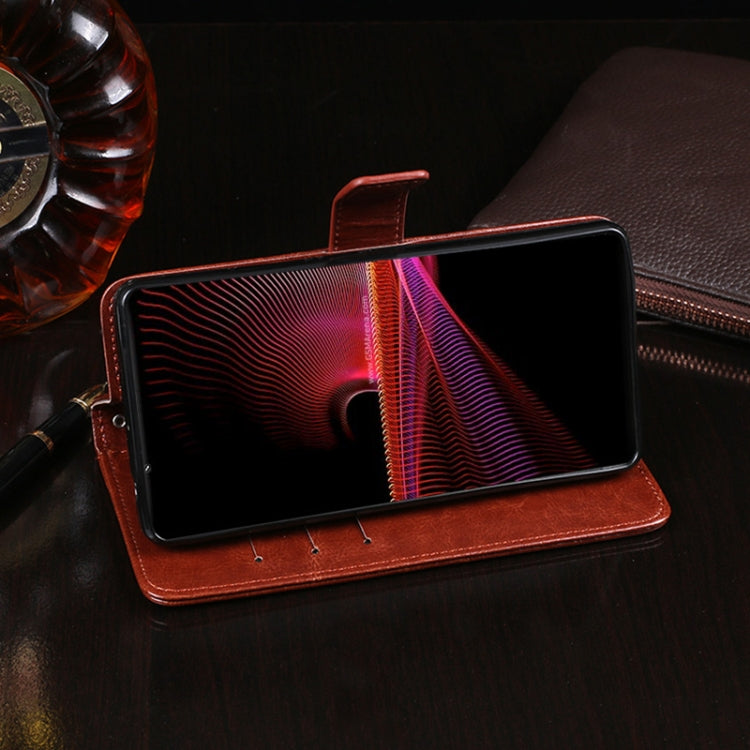 For Sony Xperia 5 III idewei Crazy Horse Texture Horizontal Flip Leather Case with Holder & Card Slots & Wallet