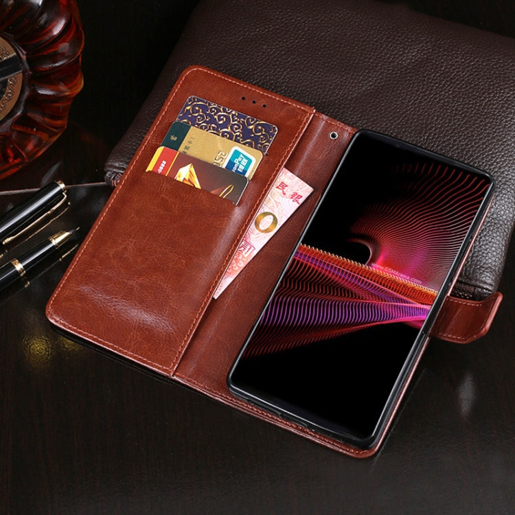 For Sony Xperia 5 III idewei Crazy Horse Texture Horizontal Flip Leather Case with Holder & Card Slots & Wallet