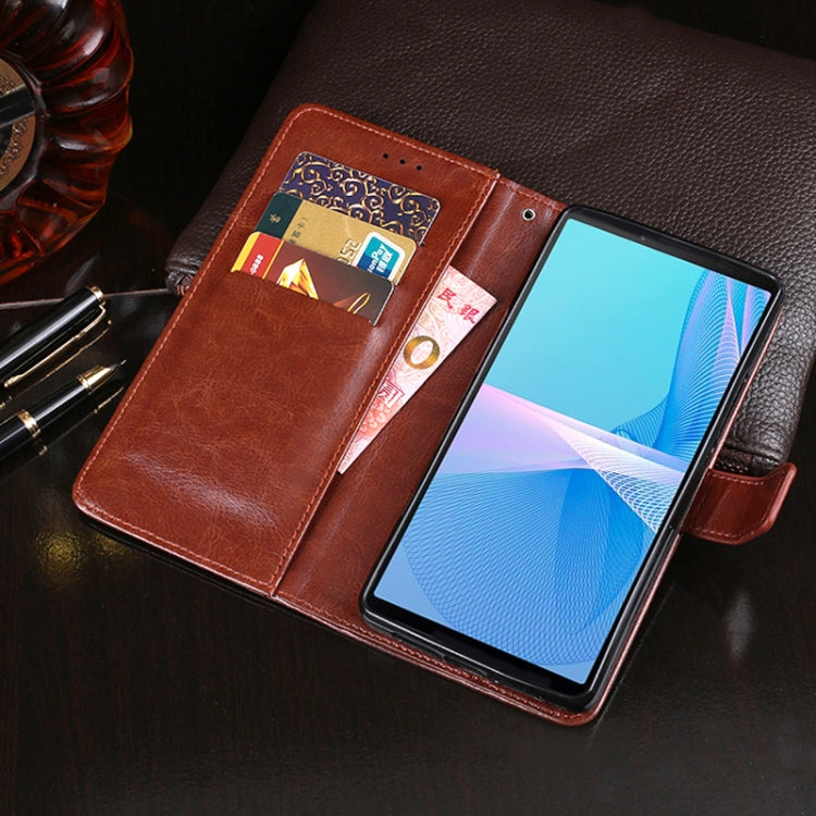 For Sony Xperia 10 III idewei Crazy Horse Texture Horizontal Flip Leather Case with Holder & Card Slots & Wallet