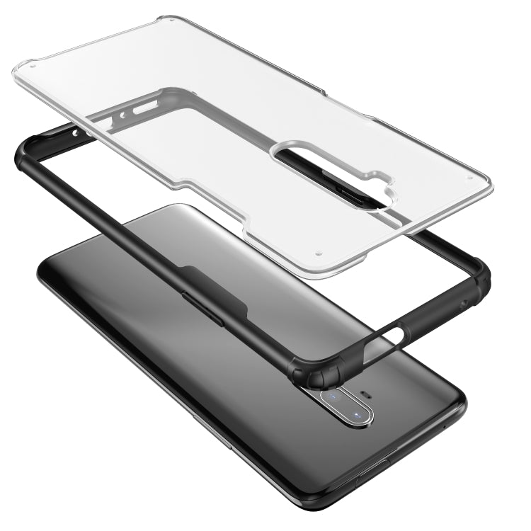 For OnePlus 7T Pro Four Corners Anti-Fall Acrylic +TPU Transparent Frosted Armor Protective Case