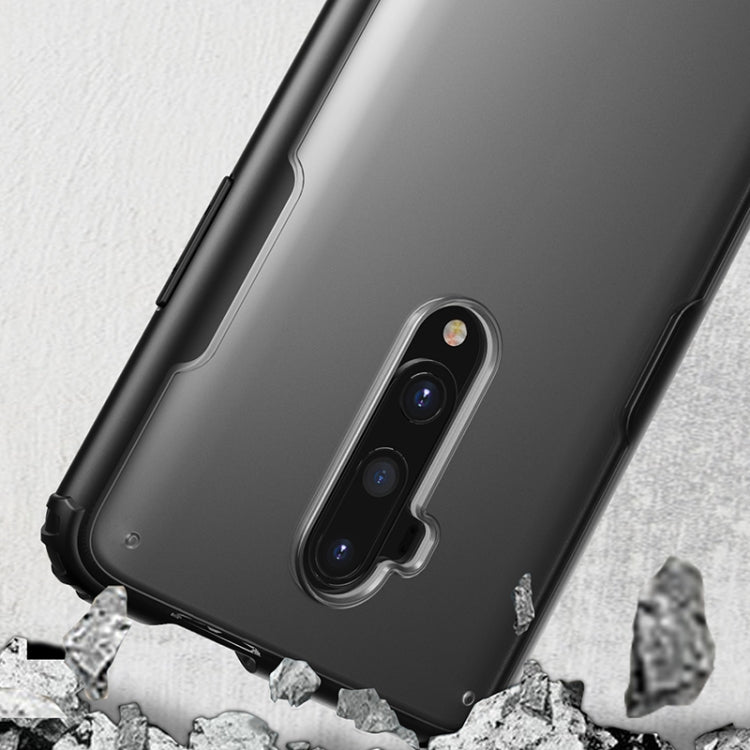 For OnePlus 7T Pro Four Corners Anti-Fall Acrylic +TPU Transparent Frosted Armor Protective Case