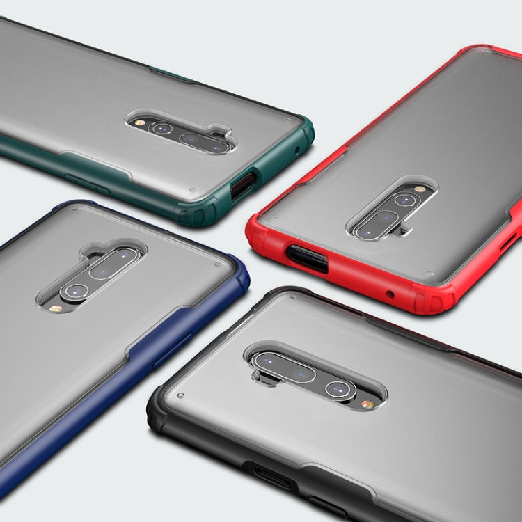 For OnePlus 7T Pro Four Corners Anti-Fall Acrylic +TPU Transparent Frosted Armor Protective Case