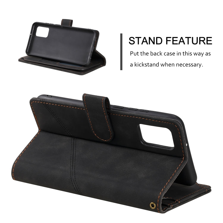 For Samsung Galaxy A02s EU Version Skin Feel Business Horizontal Flip PU Leather Case with Holder & Multi-Card Slots & Wallet & Lanyard & Photo Frame