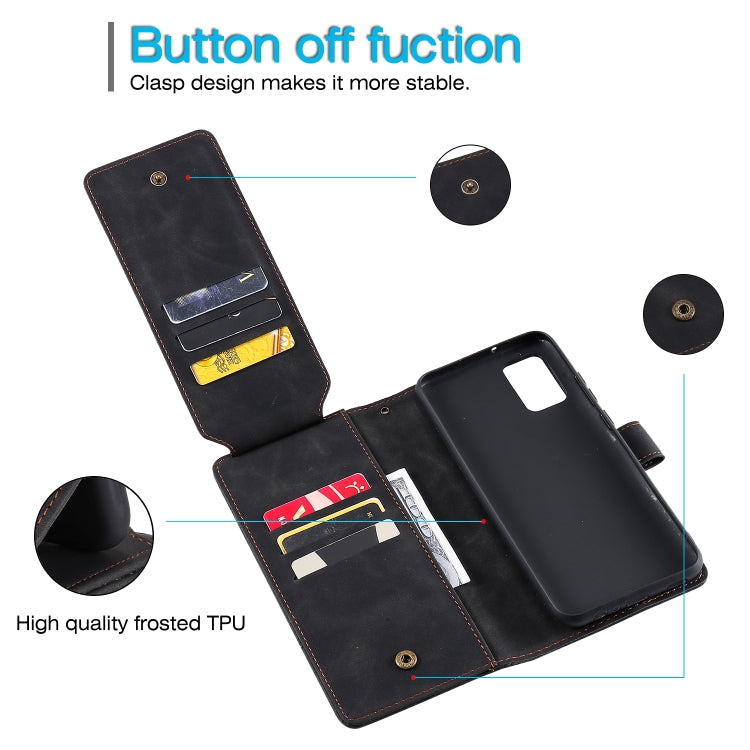 For Samsung Galaxy A02s EU Version Skin Feel Business Horizontal Flip PU Leather Case with Holder & Multi-Card Slots & Wallet & Lanyard & Photo Frame