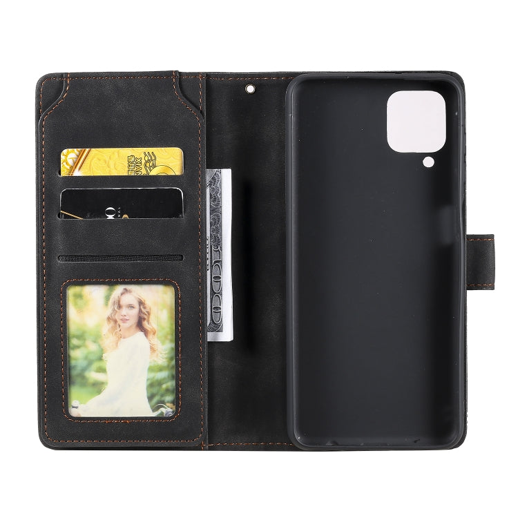 For Samsung Galaxy A12 Skin Feel Business Horizontal Flip PU Leather Case with Holder & Multi-Card Slots & Wallet & Lanyard & Photo Frame
