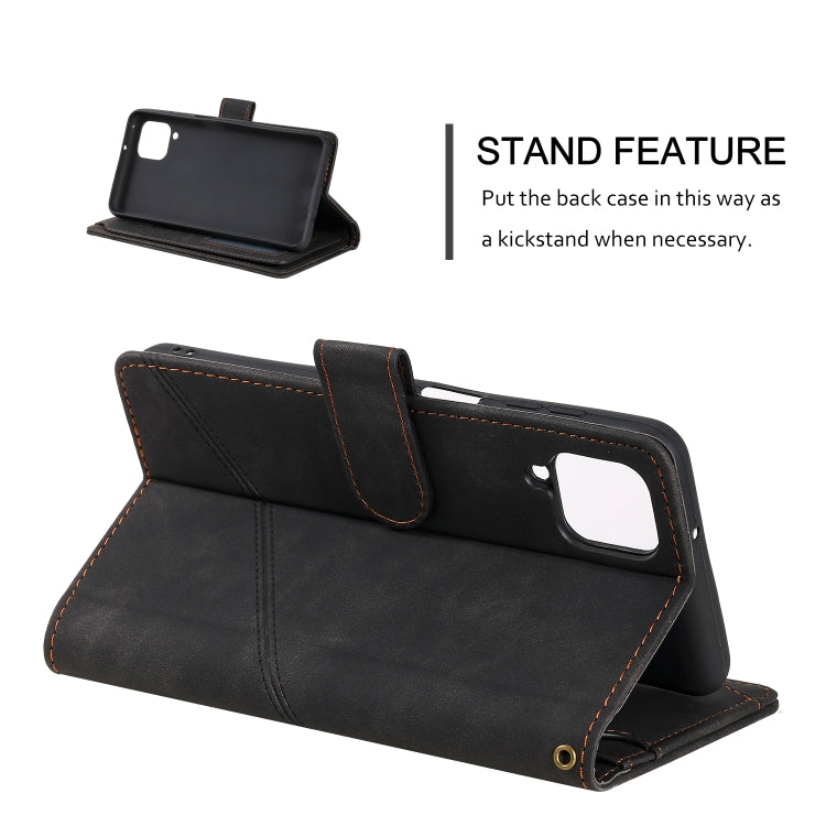 For Samsung Galaxy A12 Skin Feel Business Horizontal Flip PU Leather Case with Holder & Multi-Card Slots & Wallet & Lanyard & Photo Frame