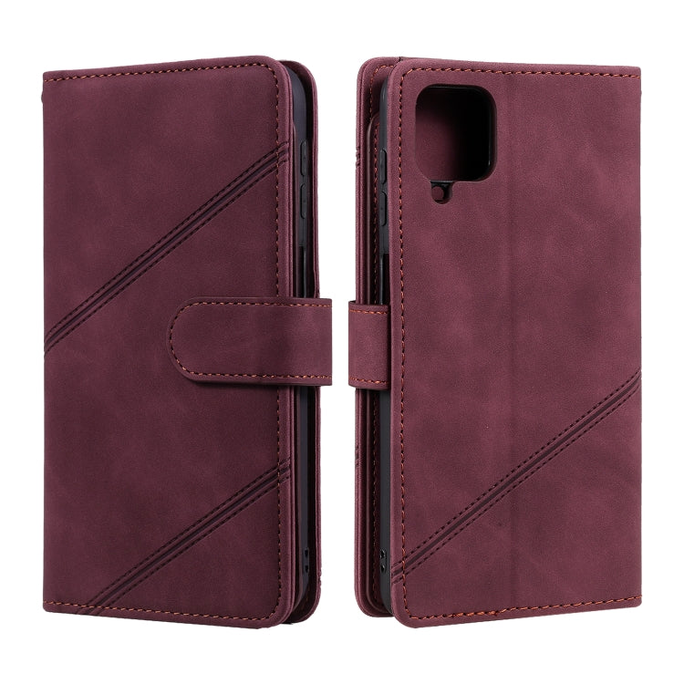 For Samsung Galaxy A12 Skin Feel Business Horizontal Flip PU Leather Case with Holder & Multi-Card Slots & Wallet & Lanyard & Photo Frame