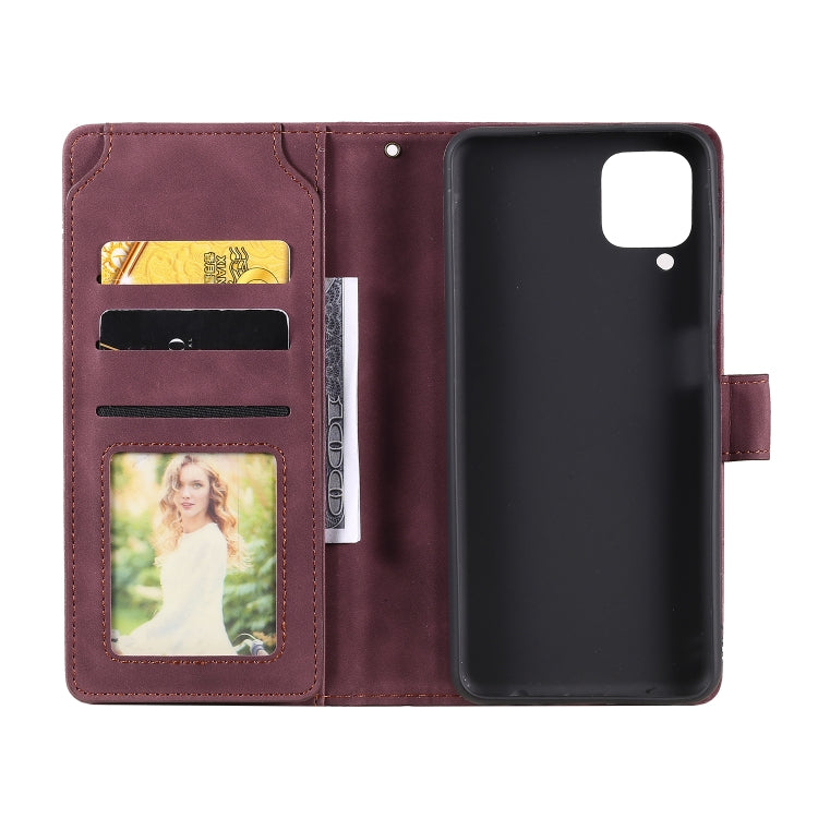 For Samsung Galaxy A12 Skin Feel Business Horizontal Flip PU Leather Case with Holder & Multi-Card Slots & Wallet & Lanyard & Photo Frame