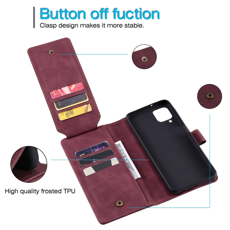 For Samsung Galaxy A12 Skin Feel Business Horizontal Flip PU Leather Case with Holder & Multi-Card Slots & Wallet & Lanyard & Photo Frame