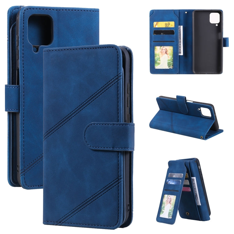 For Samsung Galaxy A12 Skin Feel Business Horizontal Flip PU Leather Case with Holder & Multi-Card Slots & Wallet & Lanyard & Photo Frame