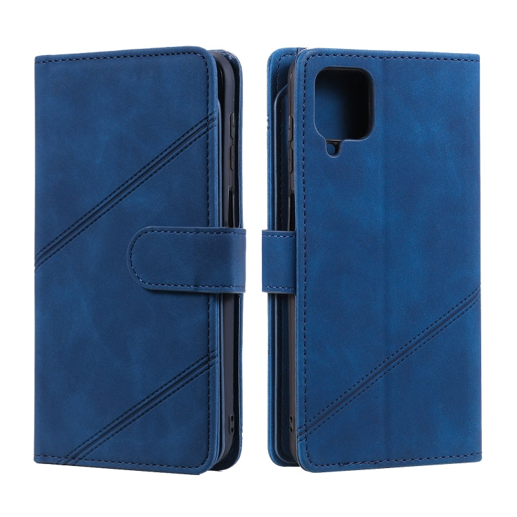 For Samsung Galaxy A12 Skin Feel Business Horizontal Flip PU Leather Case with Holder & Multi-Card Slots & Wallet & Lanyard & Photo Frame