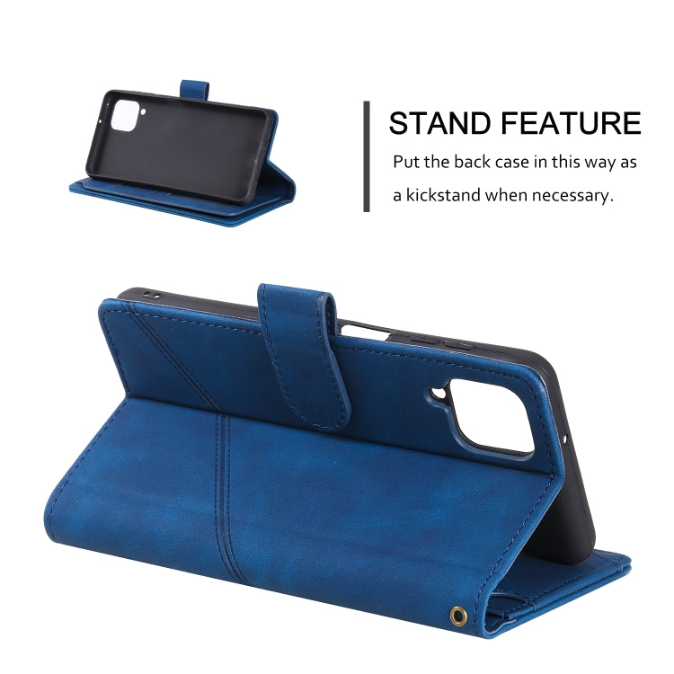 For Samsung Galaxy A12 Skin Feel Business Horizontal Flip PU Leather Case with Holder & Multi-Card Slots & Wallet & Lanyard & Photo Frame