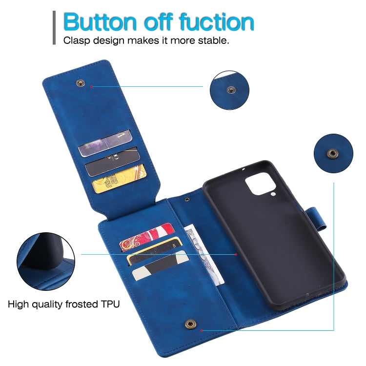 For Samsung Galaxy A12 Skin Feel Business Horizontal Flip PU Leather Case with Holder & Multi-Card Slots & Wallet & Lanyard & Photo Frame