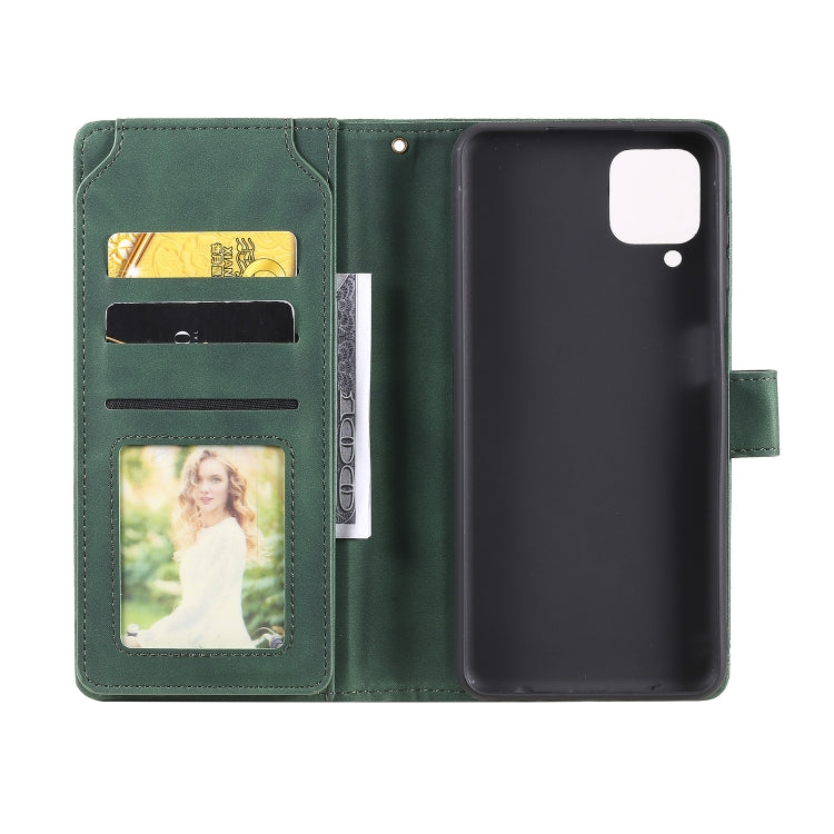 For Samsung Galaxy A12 Skin Feel Business Horizontal Flip PU Leather Case with Holder & Multi-Card Slots & Wallet & Lanyard & Photo Frame
