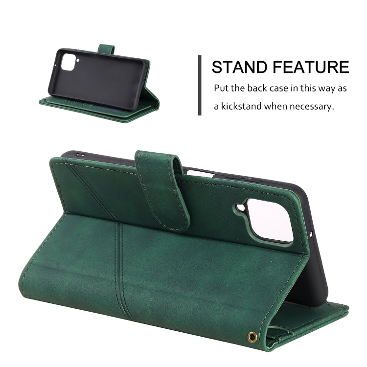 For Samsung Galaxy A12 Skin Feel Business Horizontal Flip PU Leather Case with Holder & Multi-Card Slots & Wallet & Lanyard & Photo Frame
