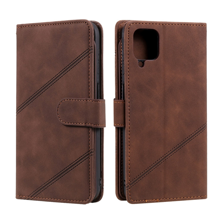 For Samsung Galaxy A12 Skin Feel Business Horizontal Flip PU Leather Case with Holder & Multi-Card Slots & Wallet & Lanyard & Photo Frame