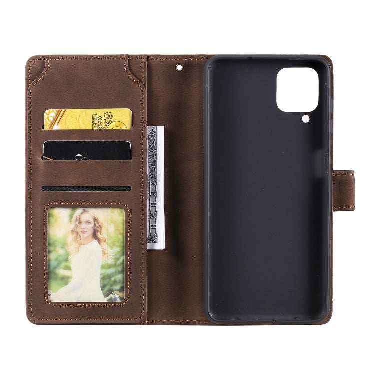 For Samsung Galaxy A12 Skin Feel Business Horizontal Flip PU Leather Case with Holder & Multi-Card Slots & Wallet & Lanyard & Photo Frame