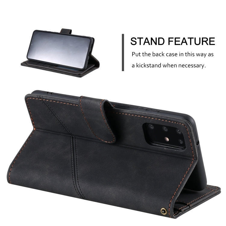 For Samsung Galaxy S20+ Skin Feel Business Horizontal Flip PU Leather Case with Holder & Multi-Card Slots & Wallet & Lanyard & Photo Frame