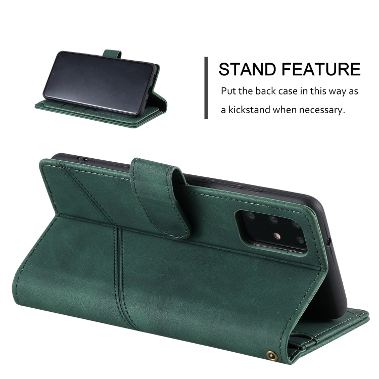 For Samsung Galaxy S20+ Skin Feel Business Horizontal Flip PU Leather Case with Holder & Multi-Card Slots & Wallet & Lanyard & Photo Frame