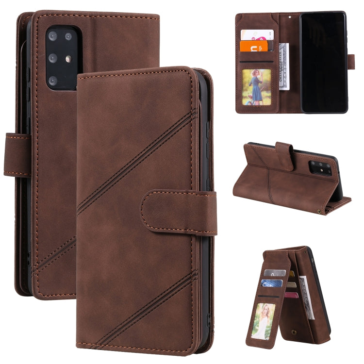 For Samsung Galaxy S20+ Skin Feel Business Horizontal Flip PU Leather Case with Holder & Multi-Card Slots & Wallet & Lanyard & Photo Frame