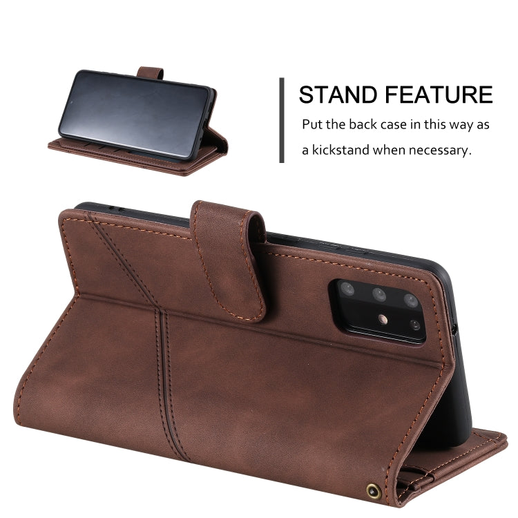 For Samsung Galaxy S20+ Skin Feel Business Horizontal Flip PU Leather Case with Holder & Multi-Card Slots & Wallet & Lanyard & Photo Frame