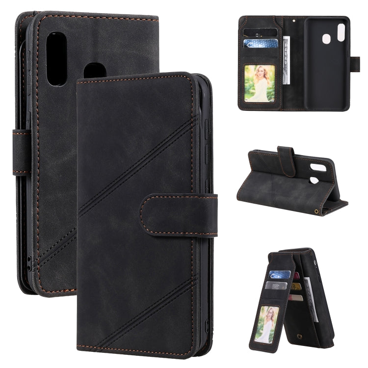 For Samsung Galaxy A40 Skin Feel Business Horizontal Flip PU Leather Case with Holder & Multi-Card Slots & Wallet & Lanyard & Photo Frame