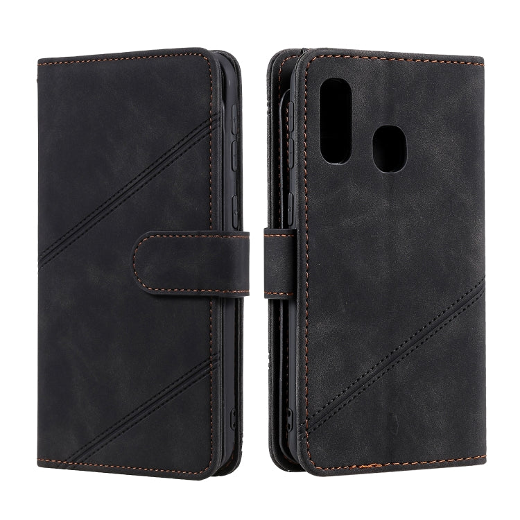 For Samsung Galaxy A40 Skin Feel Business Horizontal Flip PU Leather Case with Holder & Multi-Card Slots & Wallet & Lanyard & Photo Frame
