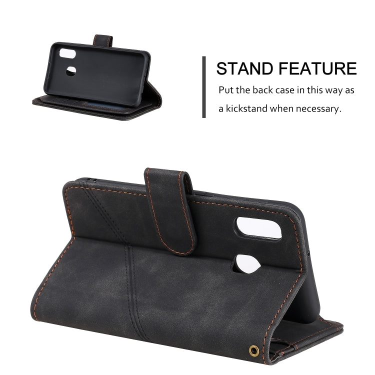 For Samsung Galaxy A40 Skin Feel Business Horizontal Flip PU Leather Case with Holder & Multi-Card Slots & Wallet & Lanyard & Photo Frame