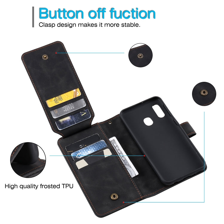 For Samsung Galaxy A40 Skin Feel Business Horizontal Flip PU Leather Case with Holder & Multi-Card Slots & Wallet & Lanyard & Photo Frame