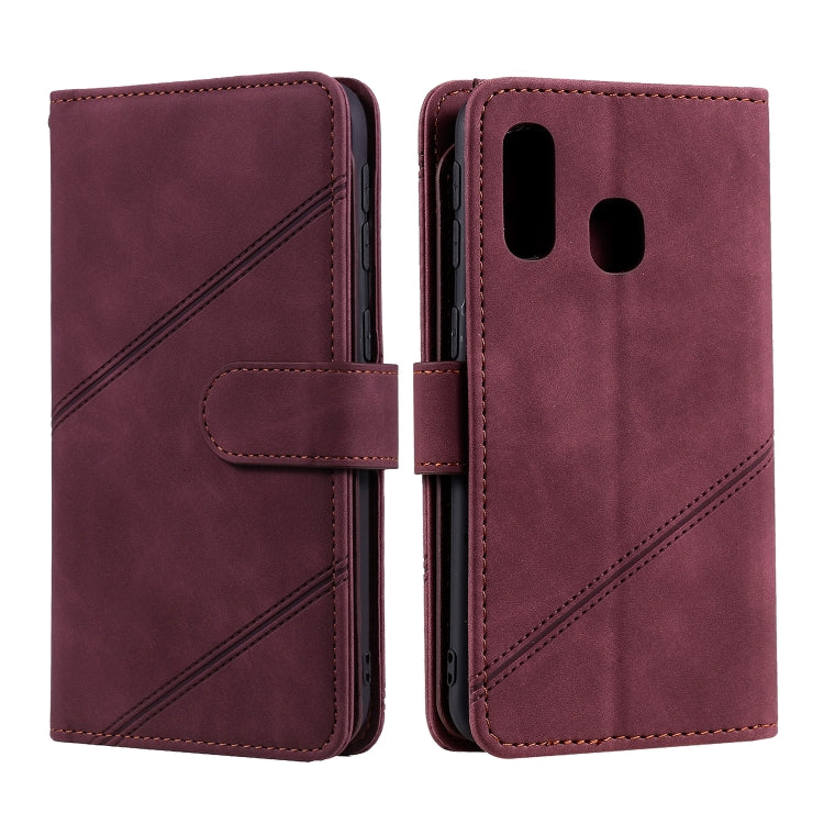For Samsung Galaxy A40 Skin Feel Business Horizontal Flip PU Leather Case with Holder & Multi-Card Slots & Wallet & Lanyard & Photo Frame