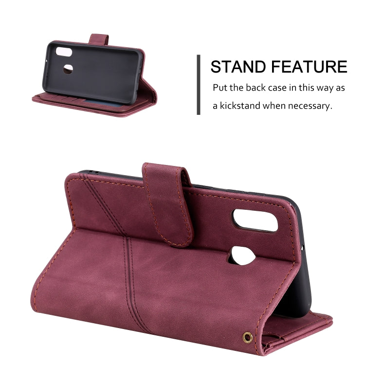 For Samsung Galaxy A40 Skin Feel Business Horizontal Flip PU Leather Case with Holder & Multi-Card Slots & Wallet & Lanyard & Photo Frame