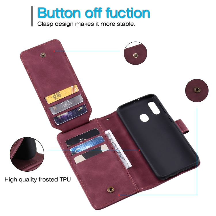 For Samsung Galaxy A40 Skin Feel Business Horizontal Flip PU Leather Case with Holder & Multi-Card Slots & Wallet & Lanyard & Photo Frame