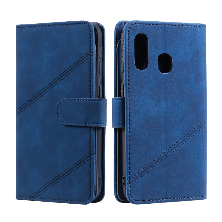For Samsung Galaxy A40 Skin Feel Business Horizontal Flip PU Leather Case with Holder & Multi-Card Slots & Wallet & Lanyard & Photo Frame