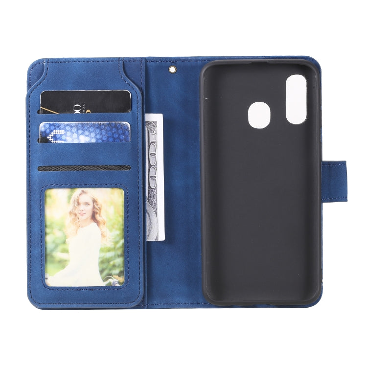 For Samsung Galaxy A40 Skin Feel Business Horizontal Flip PU Leather Case with Holder & Multi-Card Slots & Wallet & Lanyard & Photo Frame