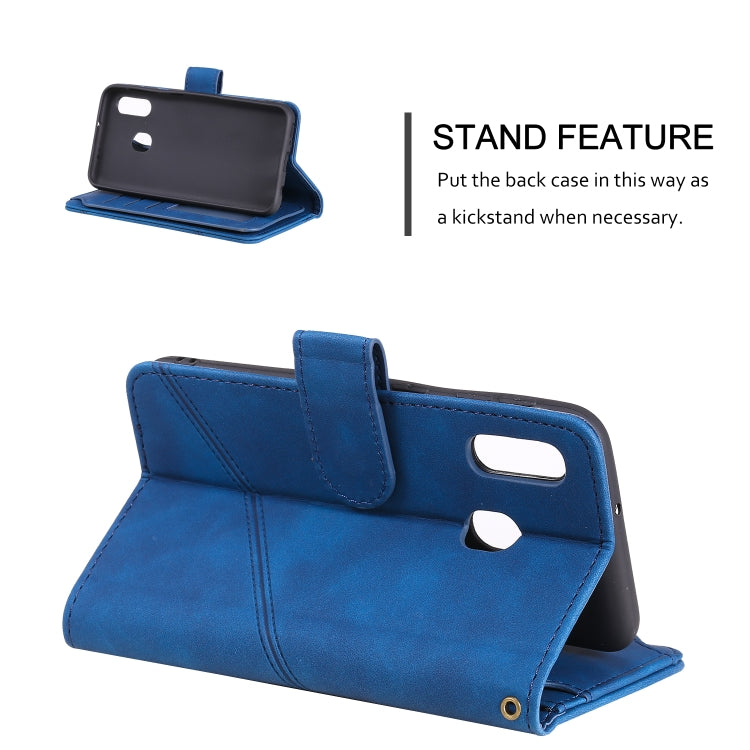 For Samsung Galaxy A40 Skin Feel Business Horizontal Flip PU Leather Case with Holder & Multi-Card Slots & Wallet & Lanyard & Photo Frame
