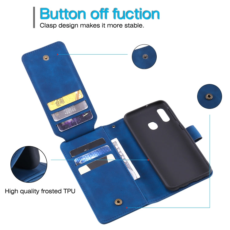 For Samsung Galaxy A40 Skin Feel Business Horizontal Flip PU Leather Case with Holder & Multi-Card Slots & Wallet & Lanyard & Photo Frame