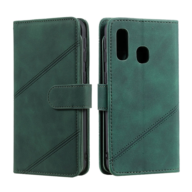For Samsung Galaxy A40 Skin Feel Business Horizontal Flip PU Leather Case with Holder & Multi-Card Slots & Wallet & Lanyard & Photo Frame