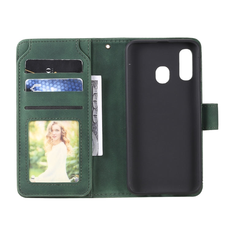 For Samsung Galaxy A40 Skin Feel Business Horizontal Flip PU Leather Case with Holder & Multi-Card Slots & Wallet & Lanyard & Photo Frame