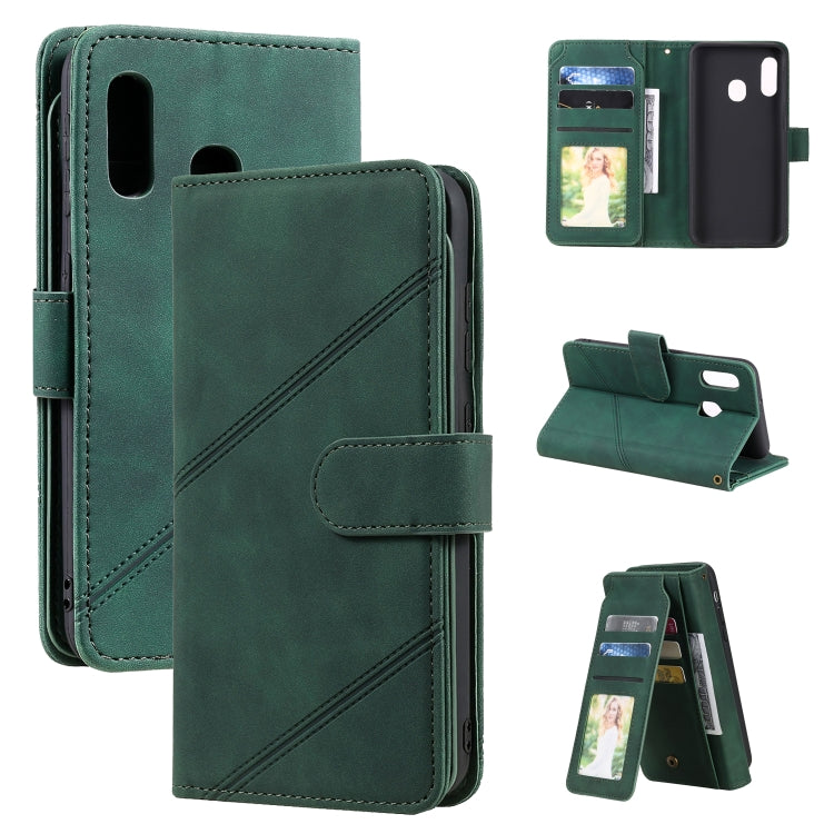 For Samsung Galaxy A40 Skin Feel Business Horizontal Flip PU Leather Case with Holder & Multi-Card Slots & Wallet & Lanyard & Photo Frame