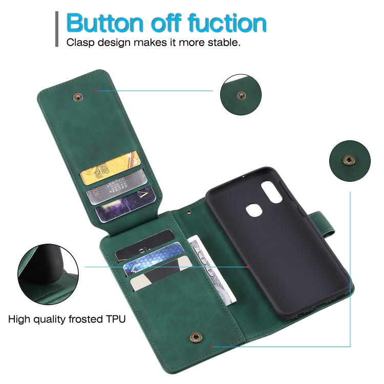 For Samsung Galaxy A40 Skin Feel Business Horizontal Flip PU Leather Case with Holder & Multi-Card Slots & Wallet & Lanyard & Photo Frame