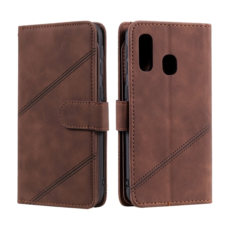 For Samsung Galaxy A40 Skin Feel Business Horizontal Flip PU Leather Case with Holder & Multi-Card Slots & Wallet & Lanyard & Photo Frame