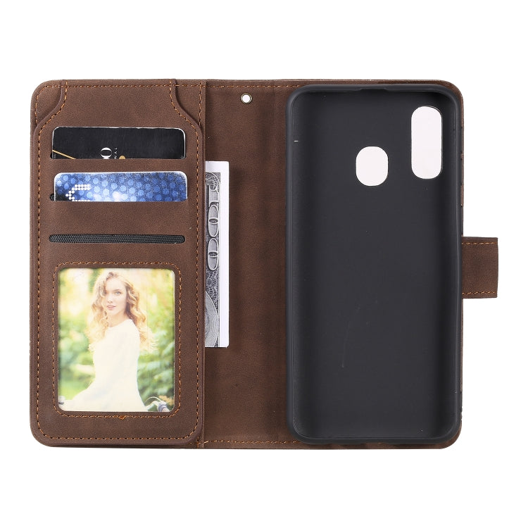 For Samsung Galaxy A40 Skin Feel Business Horizontal Flip PU Leather Case with Holder & Multi-Card Slots & Wallet & Lanyard & Photo Frame