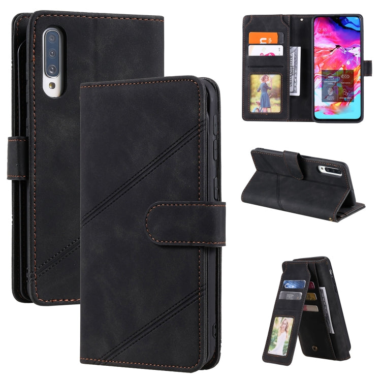 For Samsung Galaxy A70 Skin Feel Business Horizontal Flip PU Leather Case with Holder & Multi-Card Slots & Wallet & Lanyard & Photo Frame