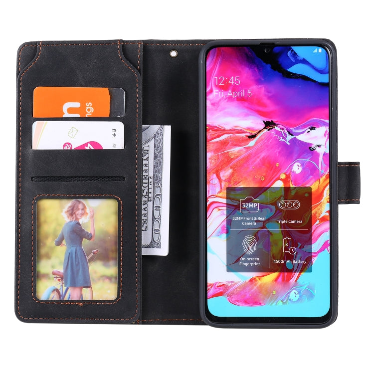 For Samsung Galaxy A70 Skin Feel Business Horizontal Flip PU Leather Case with Holder & Multi-Card Slots & Wallet & Lanyard & Photo Frame
