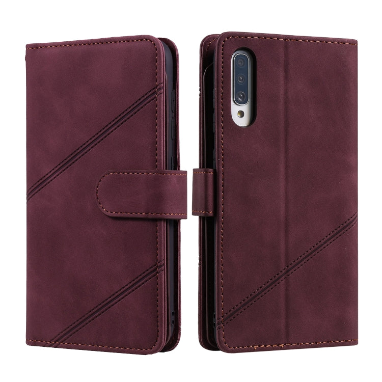 For Samsung Galaxy A70 Skin Feel Business Horizontal Flip PU Leather Case with Holder & Multi-Card Slots & Wallet & Lanyard & Photo Frame